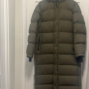 Aritzia Olive Green Puffer Coat